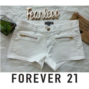 3/$10 F21 NWOT white moto shorts stretch 28